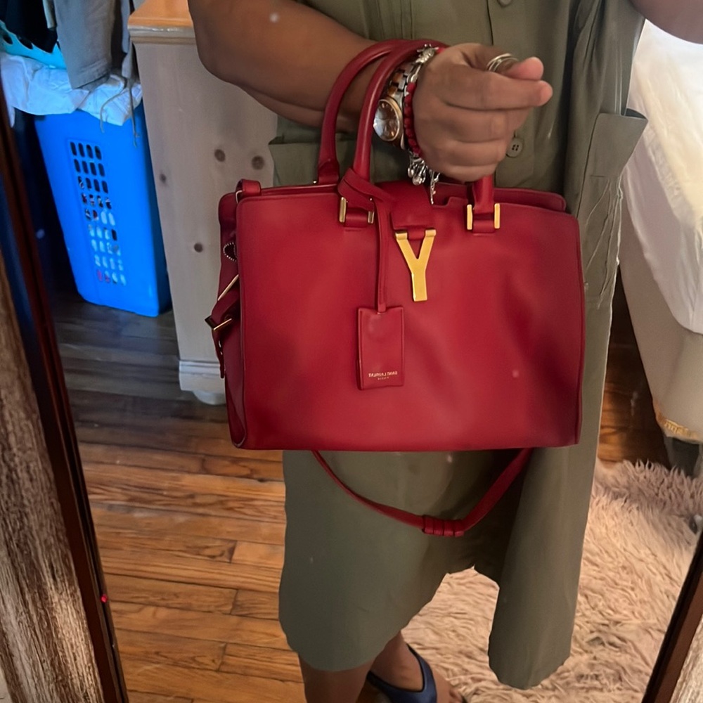 Saint Laurent Paris red bag